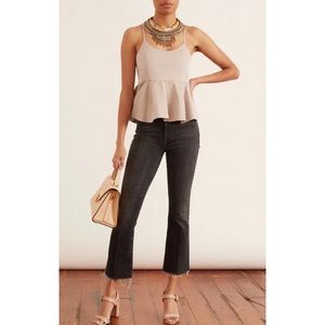 MOTHER Denim The Hustler Ankle Fray Women’s Sharing Secrets Black